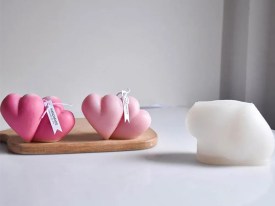 Molde silicona corazon doble